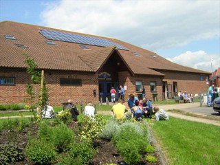 Wickham Community Centre (existing building): people gathered outside a community building.